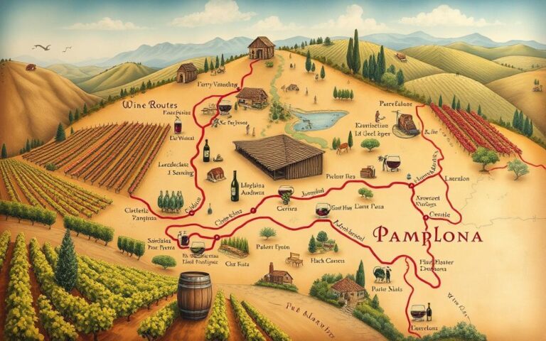 mapa de rutas de vino en pamplona